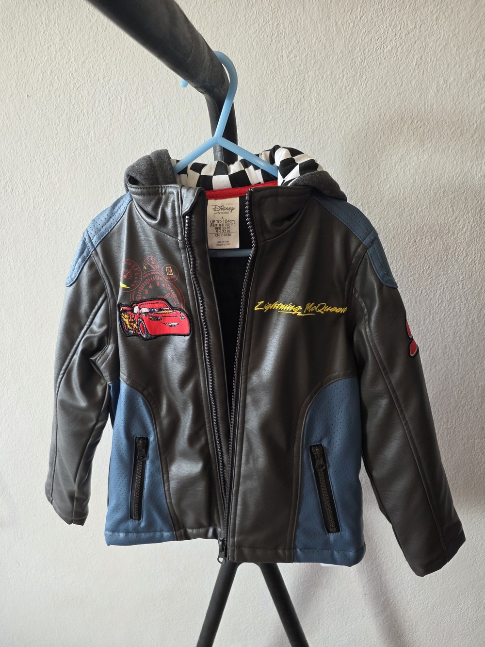 Disney Cars Lightning McQueen Faux Leather Racing Jacket Boys 4